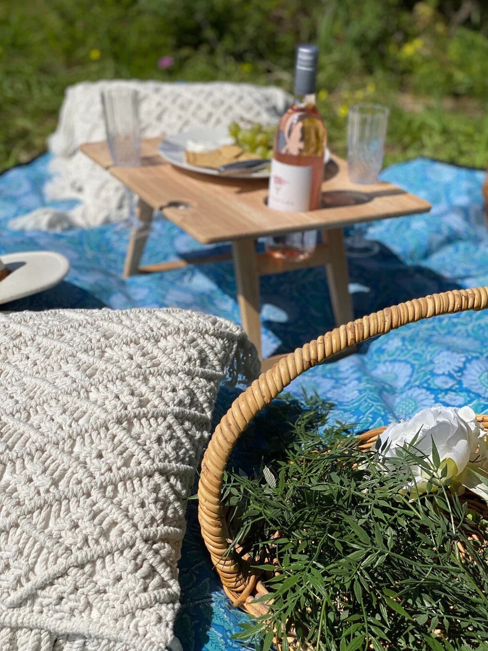 Wildflower Picnic Blanket – Blue Iris Homewares House Of Skye 