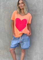 Oversized V-Neck Tee In Orange/Pink Shirt HAEL XIII 