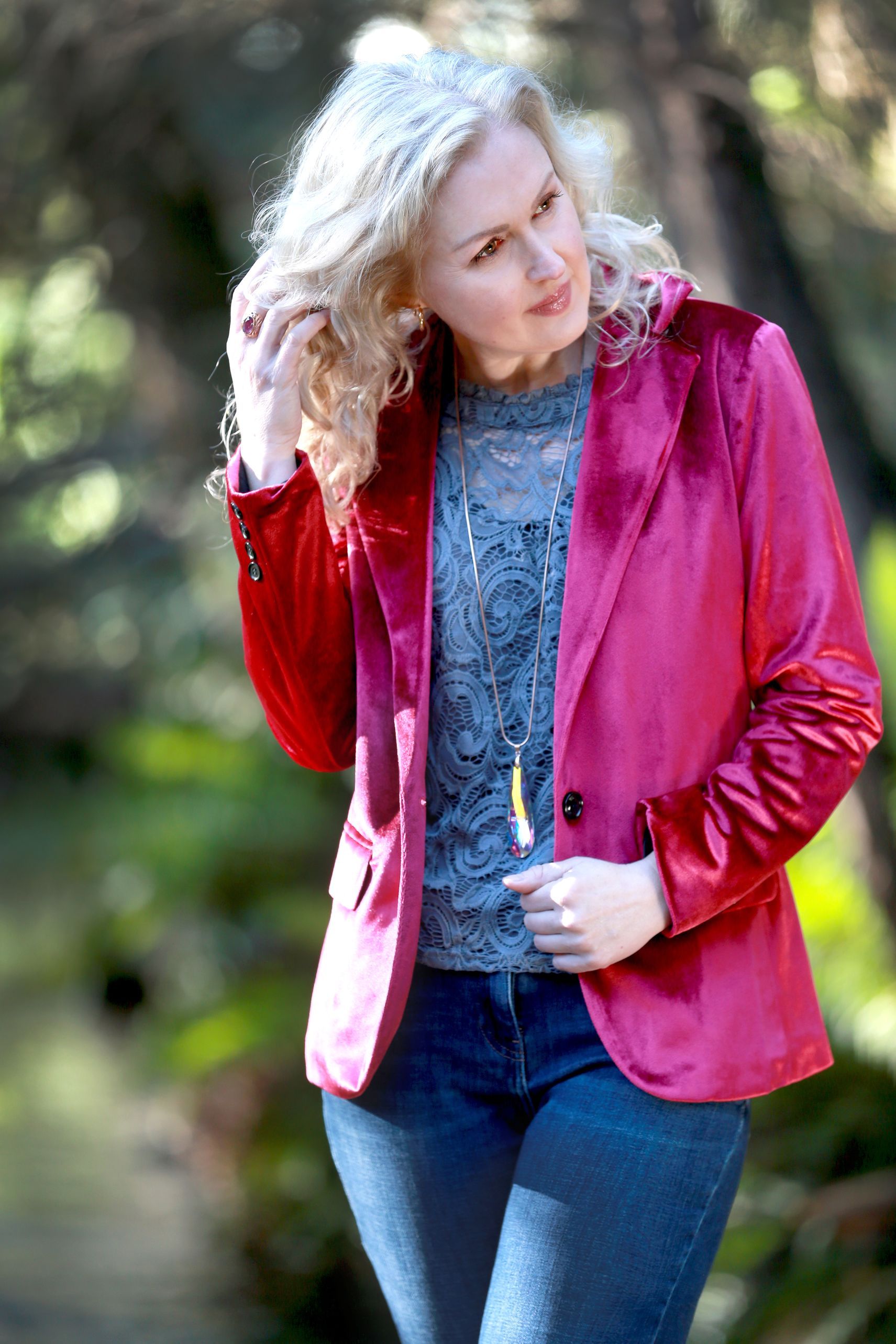 The Velvet Blazer Jacket HAEL XIII Berry L 