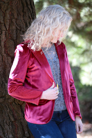 The Velvet Blazer Jacket HAEL XIII Berry XL 