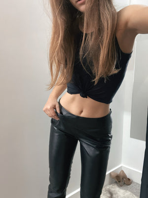 Leather Low Rise Pants SaRAY Vintage Vintage 