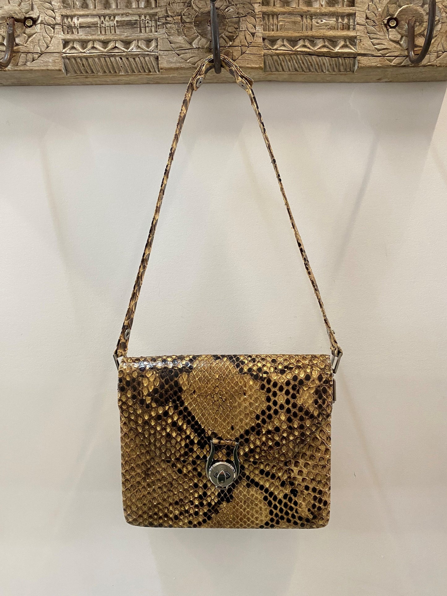 RARE Vintage CHANEL Python Snake Skin Handbag or Clutch